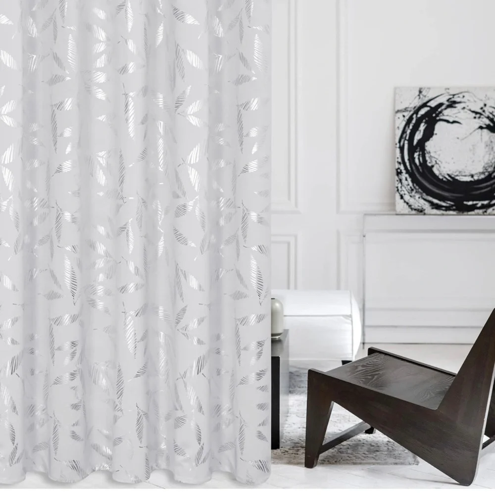 Deconovo Greyish White Blackout Curtains 2panels /gray-silver W52x72L